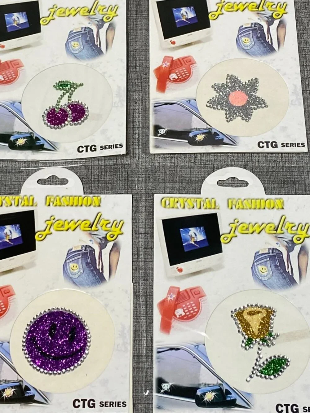 VTG Y2K NOS Crystal Fashion Jewelry Reusable Stickers Tattoo King NEW 15pc Lot B